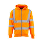 Supertouch - Hi-Vis Rail Spec Orange Zipped Hoody Style Sweatshirt