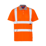 Supertouch - Hi-Vis Rail Spec Orange Short Sleeve Bird Eye Polo Shirt