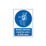 Safety Harness Must Be Worn In This Area Sign