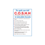 Coshh 10 Golden Rules Sign