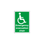 Emergency Evacuation Chair Sign