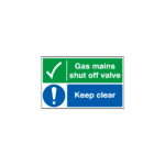 Gas Mains Shut Off Valve Keep -  Site Safety Board Sign