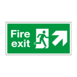 Fire Exit Running Man Arrow Up Right Sign