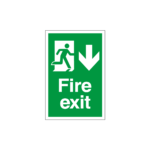 Fire Exit Running Man Down Sign