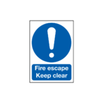 Fire Escape Keep Clear Sign