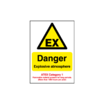Danger Explosive Atmosphere (Atex Category 1) Sign