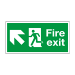 Fire Exit Running Man Arrow Up Left Sign