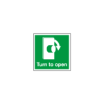 Turn To Open Clockwise Sign