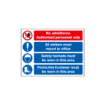 No Admittance Authorised Personnel Only All Visitorsmust Report To Site Office Sign