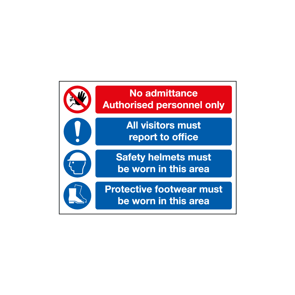 CS-SS-50556-1.png No Admittance Authorised Personnel Only All Visitorsmust Report To Site Office Sign - Image 1