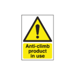 Anti-Climb Product In Use Sign