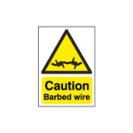 Caution Barbed Wire Sign