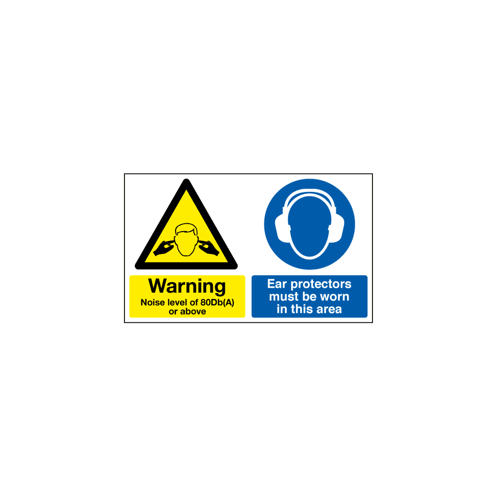 CS-SS-54816-1.png Warning Noise Level Of 80Db(A) Or Above Ear Protectors Must Be Worn In This Area Sign - Image 1