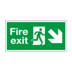 Fire Exit Running Man Arrow Down Right Sign