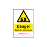 Danger Explosive Atmosphere (Atex Category 3) Sign