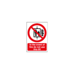 In The Event Of Fire Do Not Use This Lift Sign
