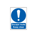 Escape Route Keep Clear Sign