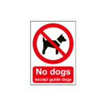 No Dogs Except Guide Dogs Sign