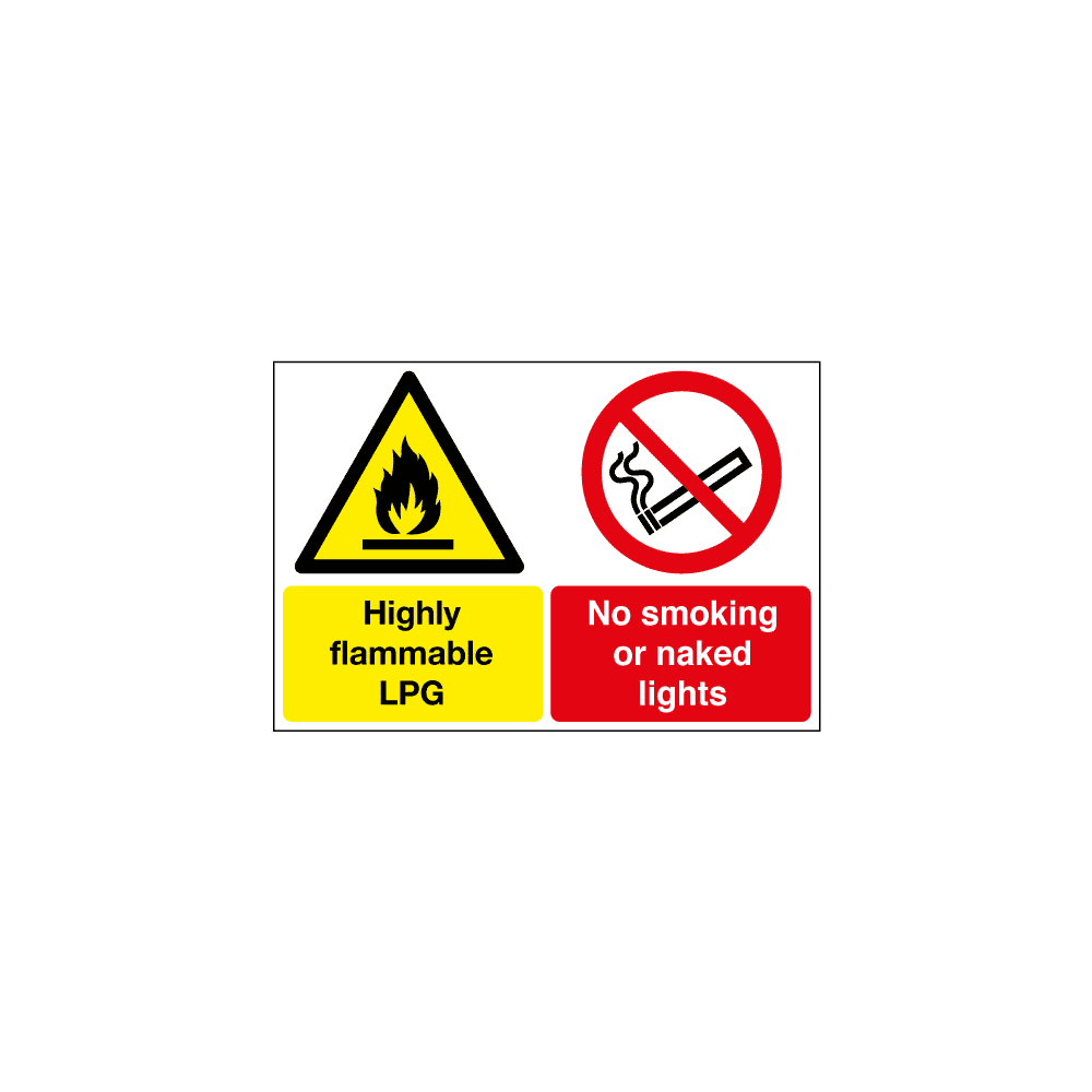 CS-SS-91518-1.png Highly Flammable Lpg No Smoking Or Naked Lights Sign - Image 1