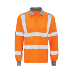 Black Knight - Hi-Vis Rail Spec Orange - Long Sleeve Polo Shirt