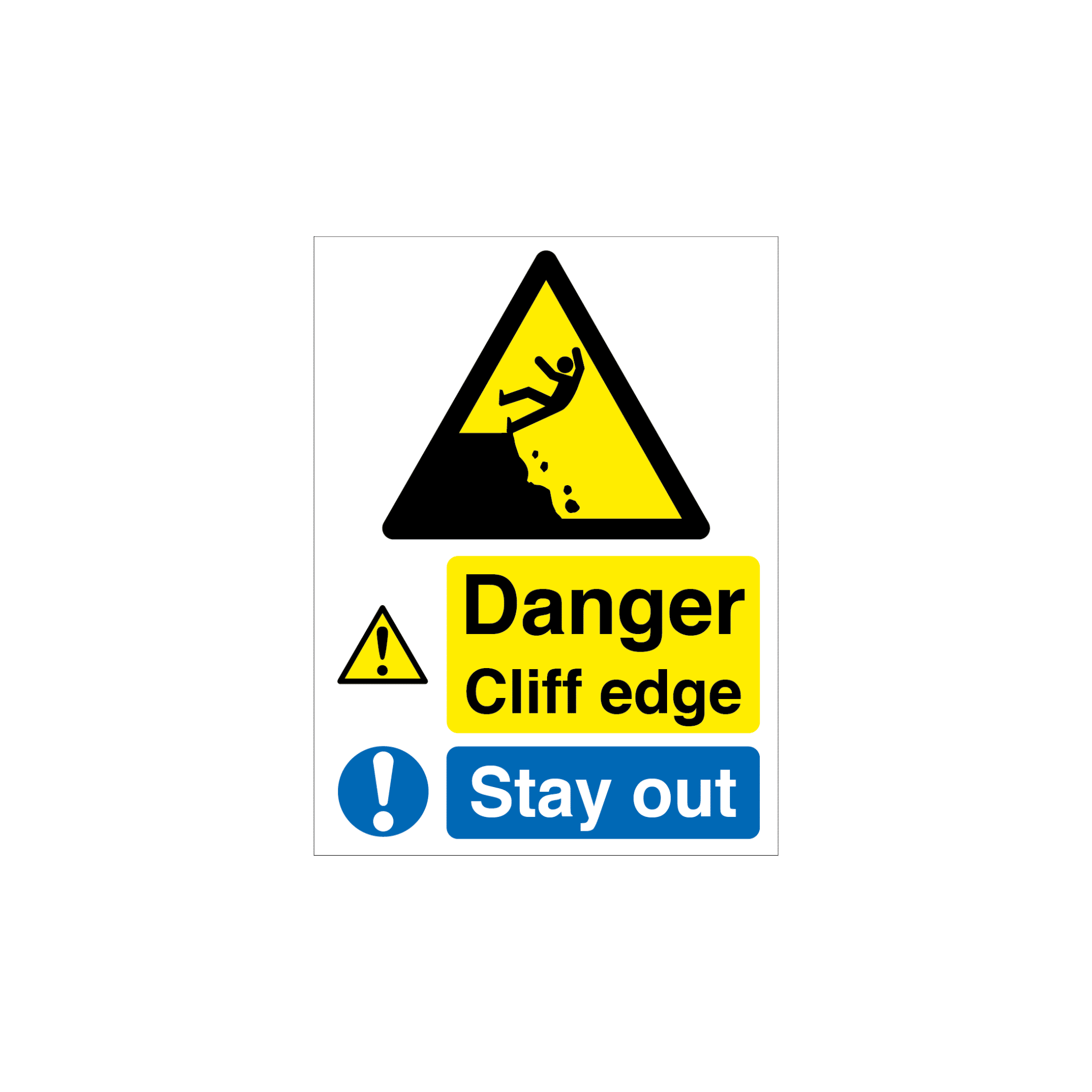 MASTER-COPY-Aggregate-Industries-Quarry-signs-06 Danger Cliff Edge - Stay Out Quarry Sign - Image 1