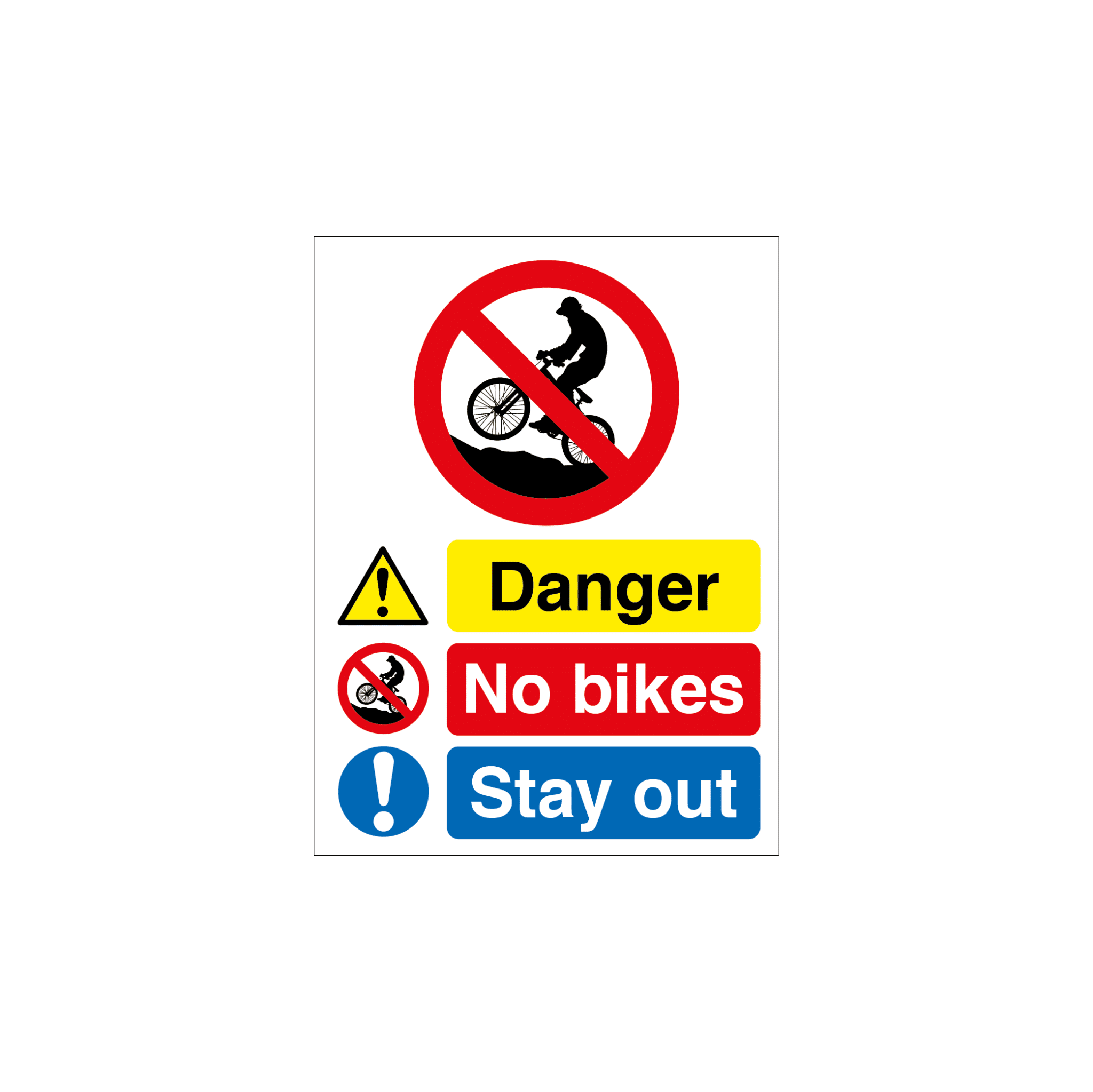 MASTER-COPY-Aggregate-Industries-Quarry-signs-14 Danger No Bikes - Stay Out Quarry Sign - Image 1