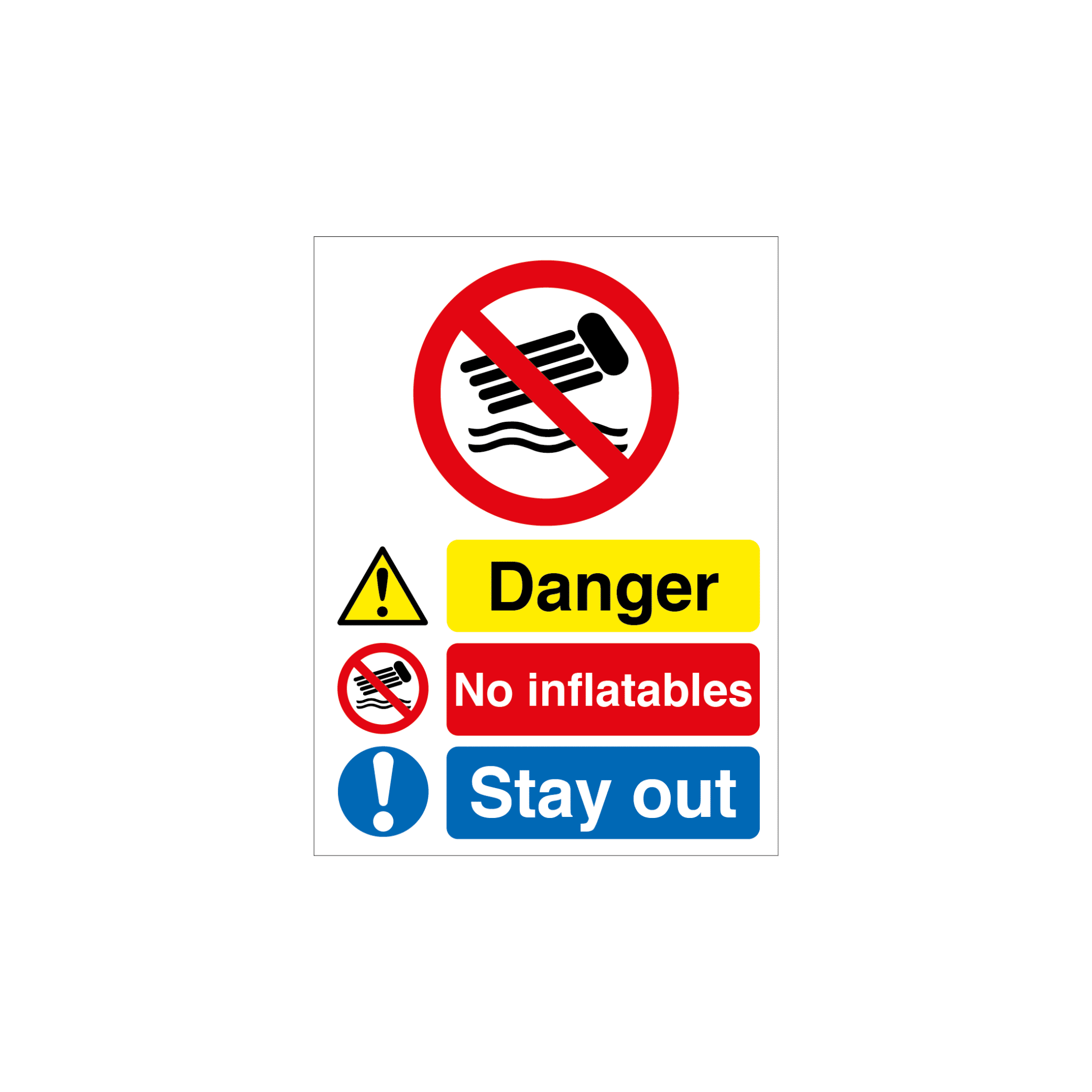 MASTER-COPY-Aggregate-Industries-Quarry-signs-16 Danger No Inflatables - Stay Out Quarry Sign - Image 1