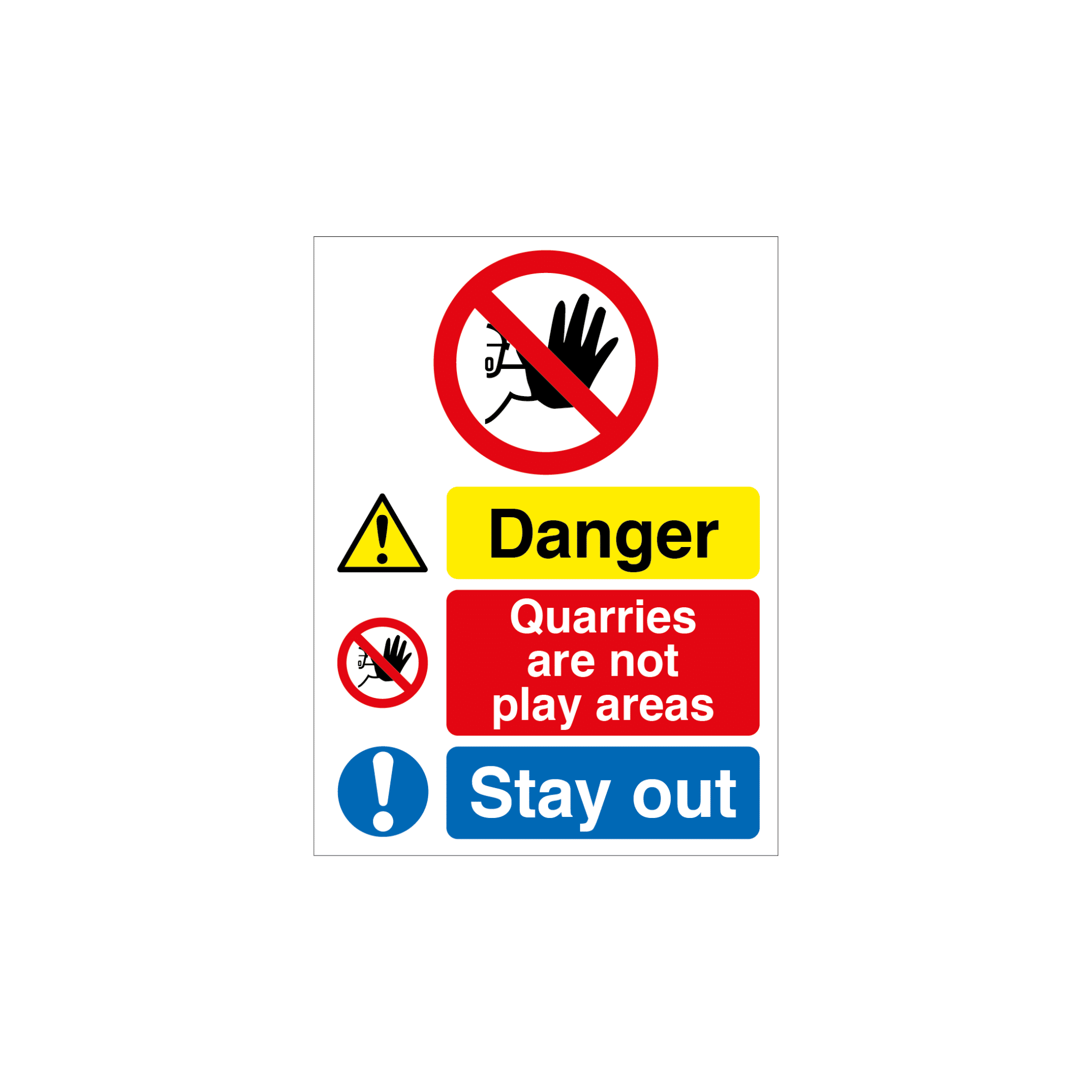 MASTER-COPY-Aggregate-Industries-Quarry-signs-19 Danger Quarries Are Not Play Areas - Stay Out Quarry Sign - Image 1