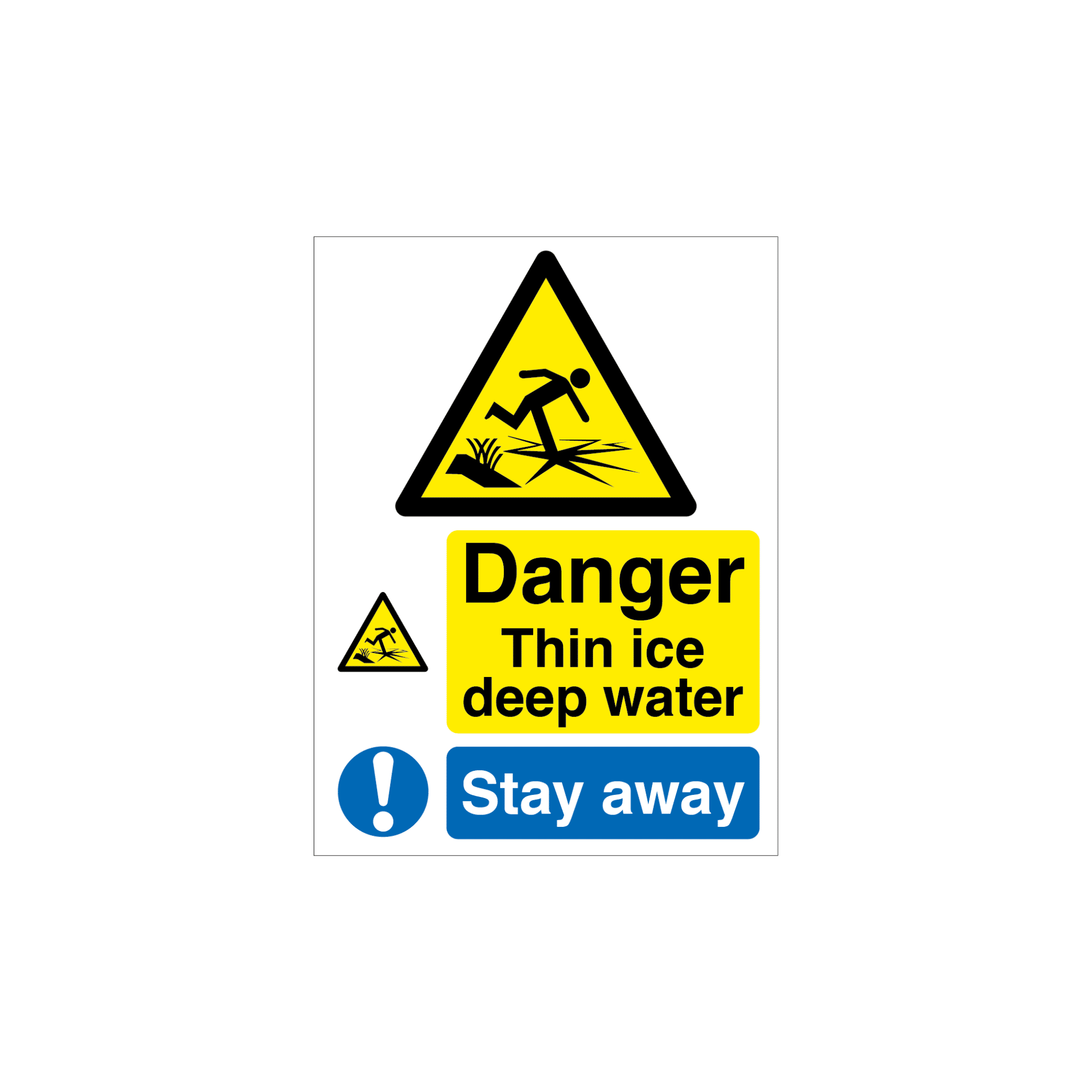 MASTER-COPY-Aggregate-Industries-Quarry-signs-23 Danger Thin Ice - Stay Away Sign - Image 1
