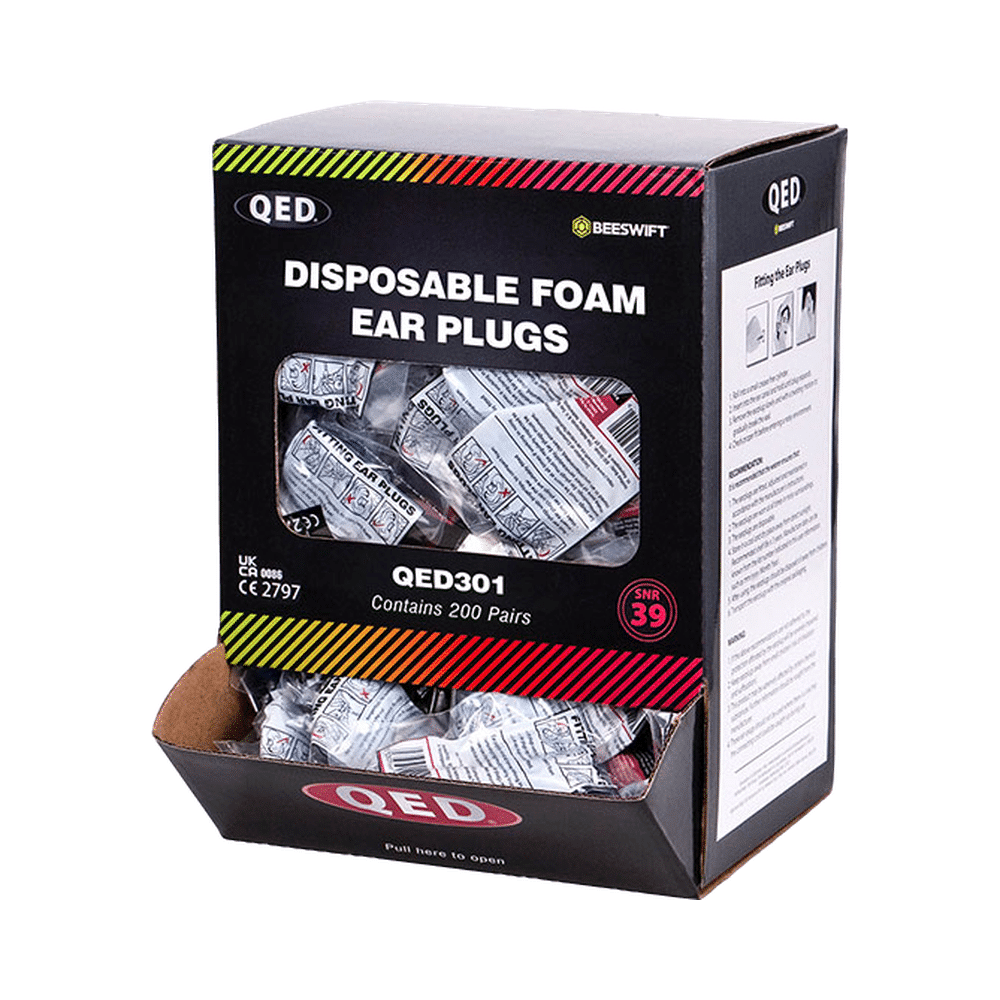 QED301-1.png Beeswift QED Disposable Ear Plugs Box of 200 - Image 1