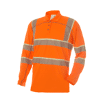 Viz360 Hi-Vis Rail Spec Orange Premium Long Sleeve Polo Shirt