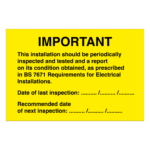 Important: This installation should be periodically inspected