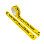 Yellow & Black 'Keep A Safe Distance' Hazard Tape - Image 2
