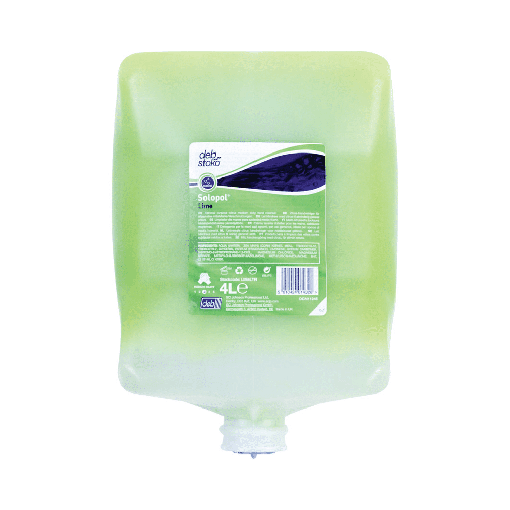 deb7105350g-1-4-1.png Deb Solopol Lime Hand Lotion 4L - Image 1