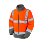 Leo Workwear - Hartland Hi-Vis Rail Spec Orange Fleece Jacket