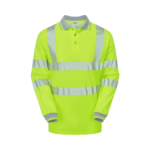 Pulsar LIFE Hi-Vis Yellow Men's Long Sleeve Polo Shirt - Image 2