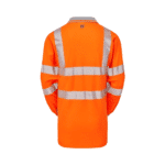 Pulsar LIFE Hi-Vis Rail Spec Orange Men's Long Sleeve Polo Shirt - Image 3