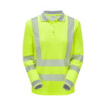 Pulsar LIFE Hi-Vis Yellow Ladies Long Sleeve Polo Shirt - Image 2