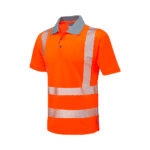 Leo Workwear - Woolacombe Hi-Vis Rail Spec Orange Coolviz Plus Polo Shirt