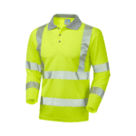 Leo Workwear - Barricane Hi-Vis Yellow Coolviz Plus Long Sleeve Polo Shirt
