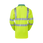 Pulsar Hi-Vis Yellow Long Sleeve Cut Reinforced Polo Shirt - Image 3
