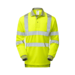 Pulsar Hi-Vis Yellow Long Sleeve Polo Shirt - Image 2