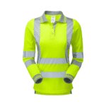 Pulsar Hi-Vis Yellow Ladies Long Sleeve Polo Shirt