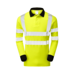 Pulsar Hi-Vis Yellow FR-AST-ARC Long Sleeve Polo Shirt - Image 2