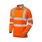 Pulsar Hi-Vis Rail Spec Orange Long Sleeve Polo Shirt