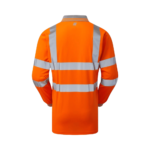 Pulsar Hi-Vis Rail Spec Orange Long Sleeve Polo Shirt - Image 3