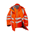 Pulsar 7-in-1 Hi-Vis Rail Spec Orange Storm Coat - Image 3