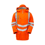 Pulsar Protect Hi-Vis Rail Spec Orange Mesh Lined Storm Coat - Image 3