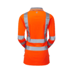 Pulsar Hi-Vis Rail Spec Orange Women's Long Sleeve Polo Shirt - Image 2