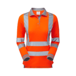 Pulsar Hi-Vis Rail Spec Orange Women's Long Sleeve Polo Shirt
